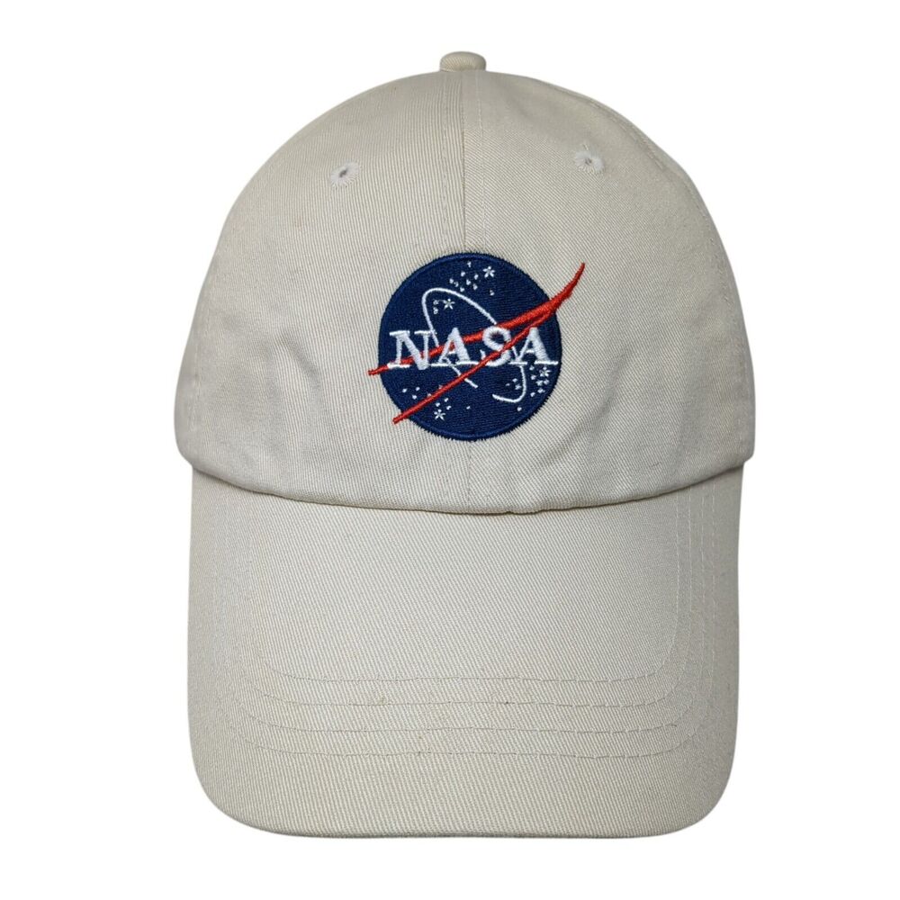 NASA Slideback Hat Tan One Size Adjustable Embroidered Prairie Mountain Cotton